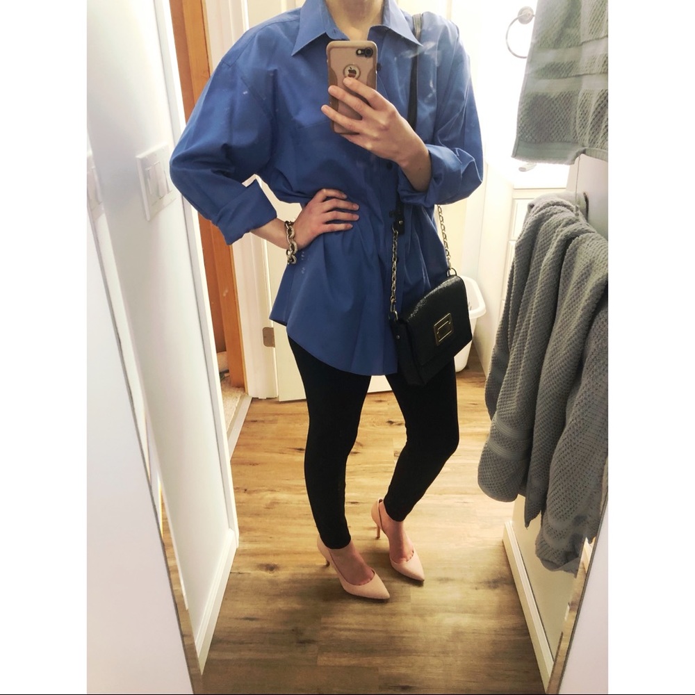 COPY - Vintage Yves Saint Laurent blue shirt, size 16